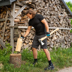 HÖGERT TECHNIK Spaltaxt 2000g, Hickory-Holzgriff, gehärteter Stahl, 47-55 HRC, UV-Beschichtung, Keilbefestigung, extra Stabilität, ideal zum Spalten von Baumstämmen und Holz